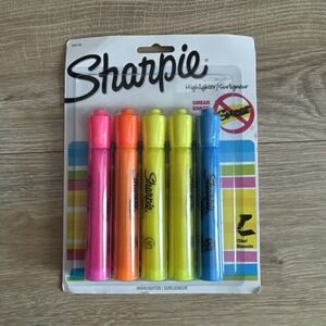 Sharpie Markers Highlighters Assorted Colors Smear Guard 5 Pack New Sealed‎